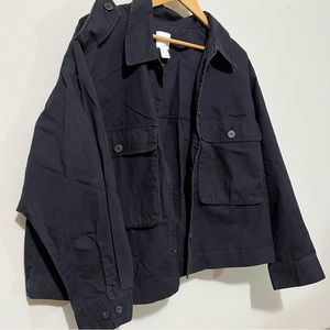 Oversized Shirt Jacket NAVY BLUE